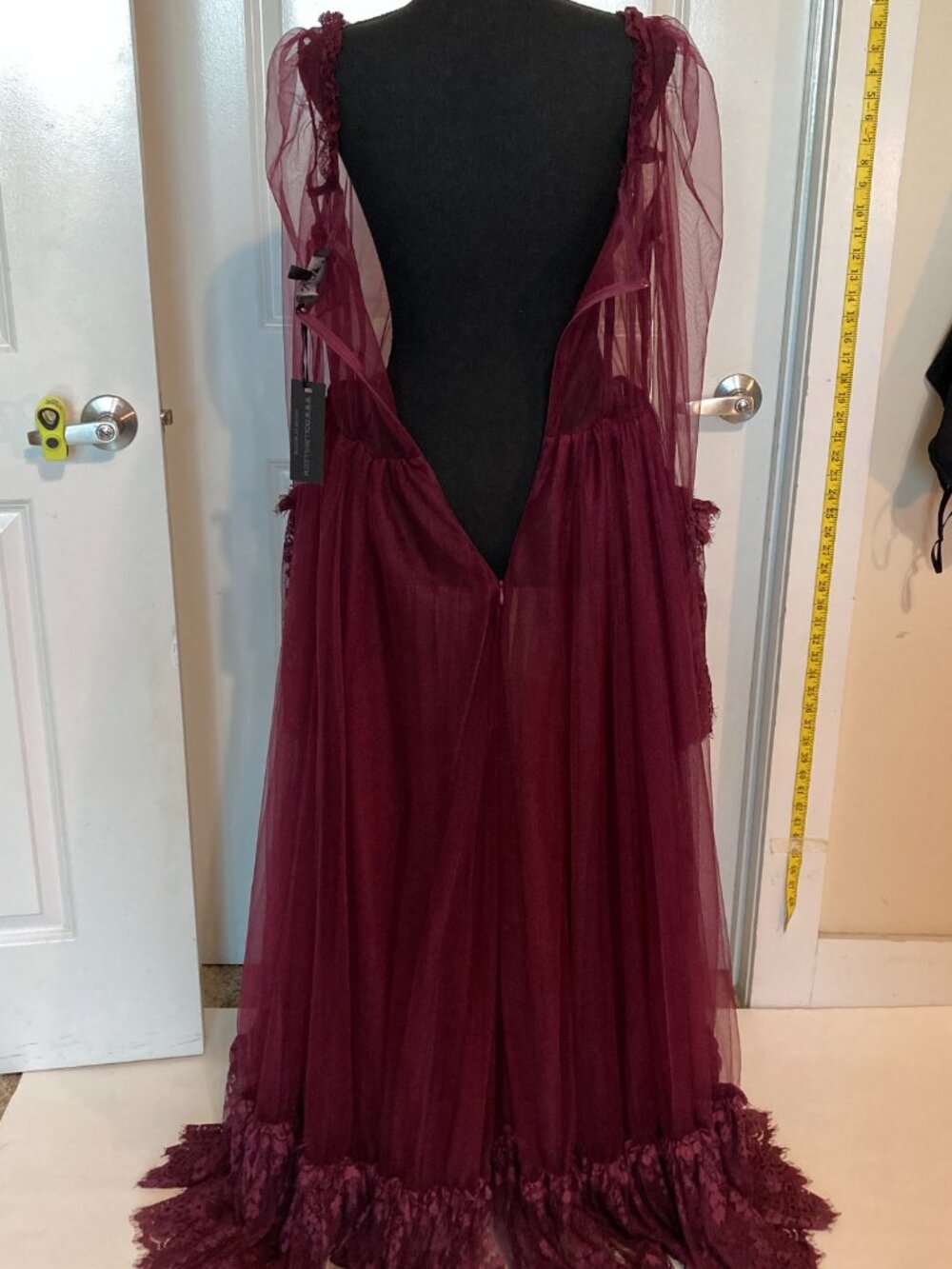 Dolls Kill Widow Dance with Death Maxi Dress - Burgundy - Picture 4 of 8